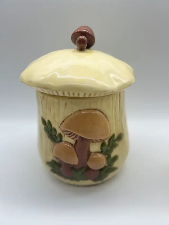 Vintage Original Ceramic Mushroom Canister Arnel 63760463473795123