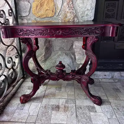 Ornate Wooden Console Table, View more