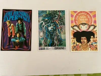 3 Jimi Hendrix Experience Rock n Roll Postcards 4 x 6 " Nineties, View more