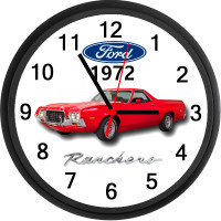 1972 Ford Ranchero (Bright Red) Custom Wall Clock - Brand New