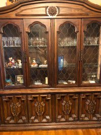 Antique  Solid Wood Walnut Hutch