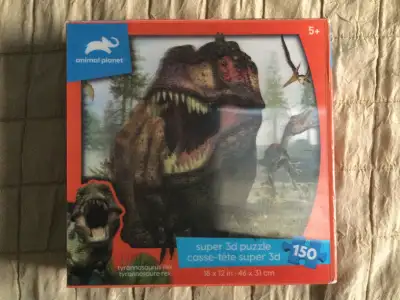 It is a 3D animal puzzle, age 5 and up, it is in very good condition, and complete, the box was open...