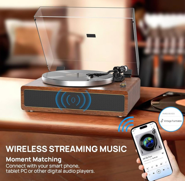 Turntable Record Player with Built-in Speakers, Vinyl Record in General Electronics in Kitchener / Waterloo - Image 4
