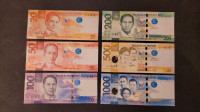 Banknotes Philippines Full Set 20 to 1000 pesos