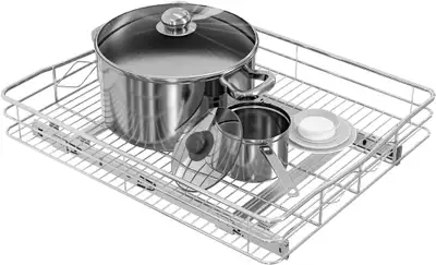New chrome slide out shelf bought at Costco for $57. 21" x 14" x 3"