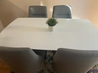 Structube dining table plus 4 chairs, View more