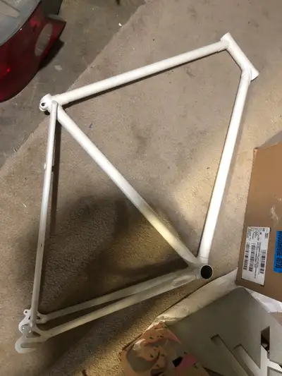 I have an old frame. Has been repainted and ready for you fixie conversion or get around bike. Zero...