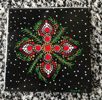 Hand Painted Mandala Ceramic Trivet