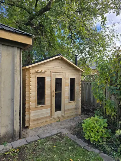 8x8 White Cedar Cabin Sauna, View more