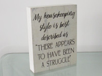 FUNNY MY HOUSEKEEPING STYLE SIGN DECOR FROM URBAN BARN