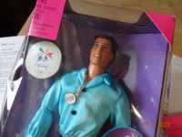 Ken/Barbie Olympic Skater,1998, nrfb,child helps with jumps