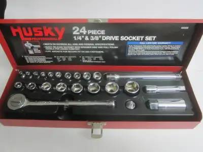 Husky Professional 1/4 & 3/8 Dr. 24pc SAE Socket, View more