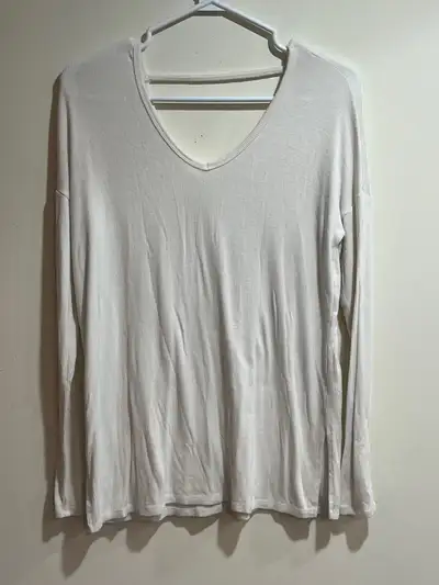 Garage white ribbed long sleeve shirt sz XS / S, View more
