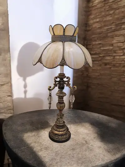 Tiffany style slag glass table lamp , View more