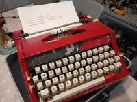 Brother Antique Typewriter Nagoya Japan Tested Works Painted Red