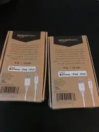 New Sealed Amazon Basics 4" / 10 cm USB A Cable with Lightning C