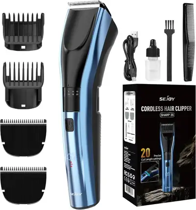 Sejoy Professional Cordless Hair Trimmer / Clipper, rechargeable, View more