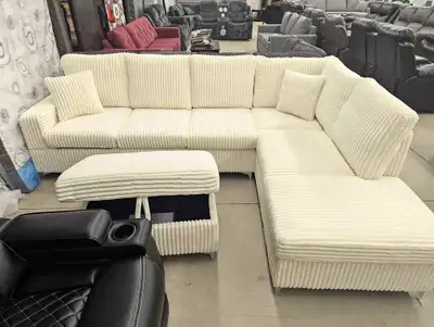 Modern L shaped sectional with Storage ottoman, View more