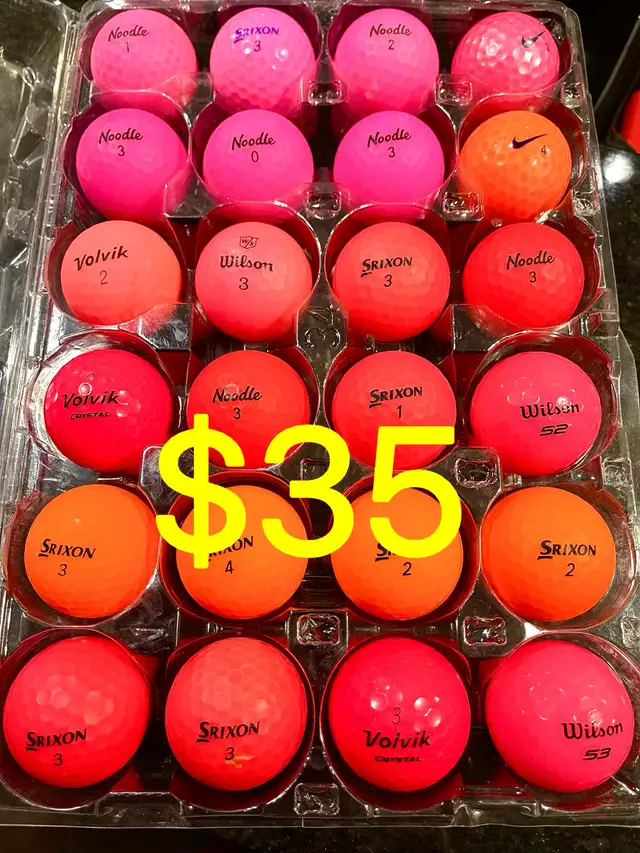 Red colored used golf balls in Golf in Saskatoon - Image 11