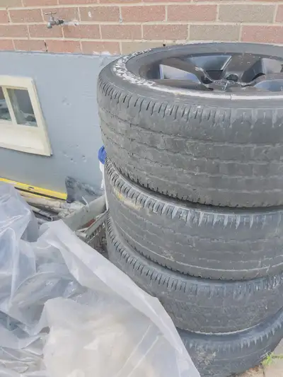 Dodge ram 1500 tires with rims . Rims are in goor condition, tires are ok for 1-2 months of still dr...