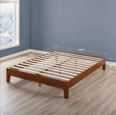 Used king sized platform bed with sturdy construction. Mattress is NOT included. Solid wood with Che...