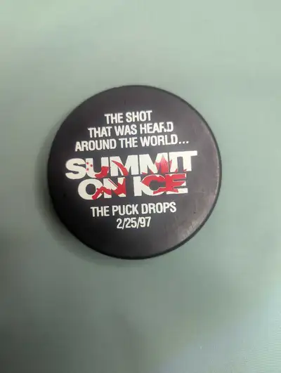 **FREE**  HOCKEY PUCK - SUMMIT ON ICE 02/25/97, View more