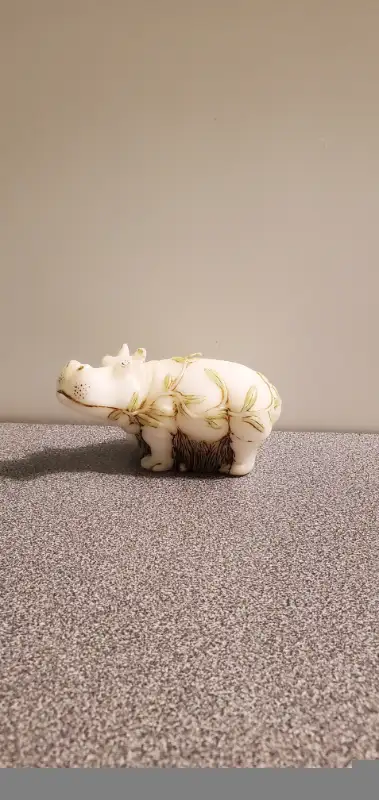 Adorable Vintage Wax Hippo, View more