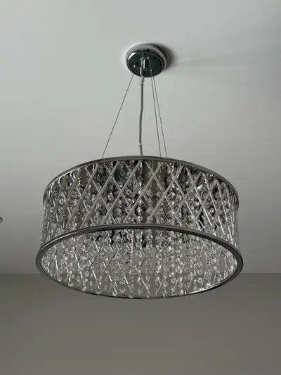 Crystal Drum Chandelier – Modern Glam Ceiling Fixture, View more