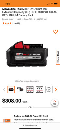 Brand new milwaukee 8ah battery