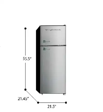 fridge 7.5CUFT- stainless steel-CLEARANCE warranty-$279-no tax, View more