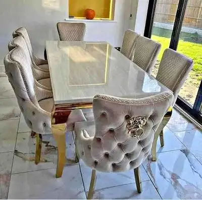  Premium Gold Lion Knocker Dining Chairs – Royal Touch, View more