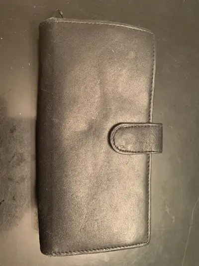 Black Leather Wallet With Many Compartments, only $10! Also, practical, like new, small black Reacti...