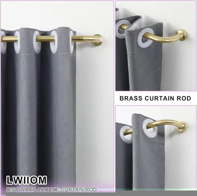 New Room Darkening Curtain Rod  28-48” Gold in Window Treatments in Oshawa / Durham Region - Image 3