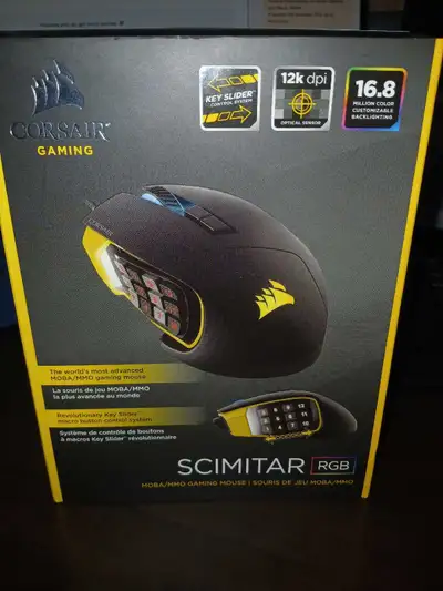 Corsair Scimitar RGB Optical MOBA/MMO Gaming Mouse, View more