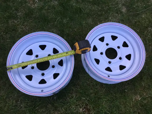 Two - 12 x 4 in. 5-Bolt Trailer Rims in Tires & Rims in Kamloops - Image 2