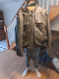 Brown Leather motorcycle jacket