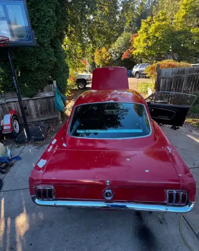am selling my hubbies 1965 Fast Back 2+2 car has the original hubcaps on it. I do believe it's a 302...