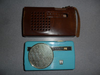 1950's Transistor Radio with Leather Case. $125. Works. 6"x 3 1/