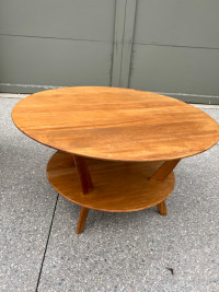 MCM Matching Set of Round Coffee Table and Two Side Tables