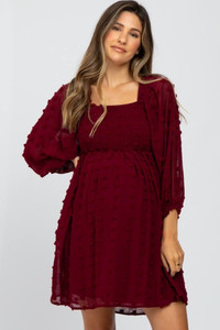 Listicle Womens Long Sleeve Midi Dress, Sz M, Burgundy