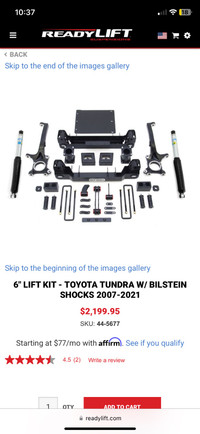 Tundra lift kit 2007-2021 missing rear shocks