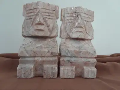 Vintage Onyx Marble Statue Bookends, View more