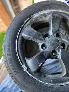 4 snow tires mounted on OEM Hyundai rims- Tire size is 205/55/16. Less than 4000 km on tires. Please...