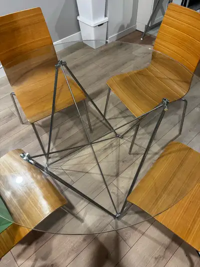 Glass Dining Table with 4 chairs , View more