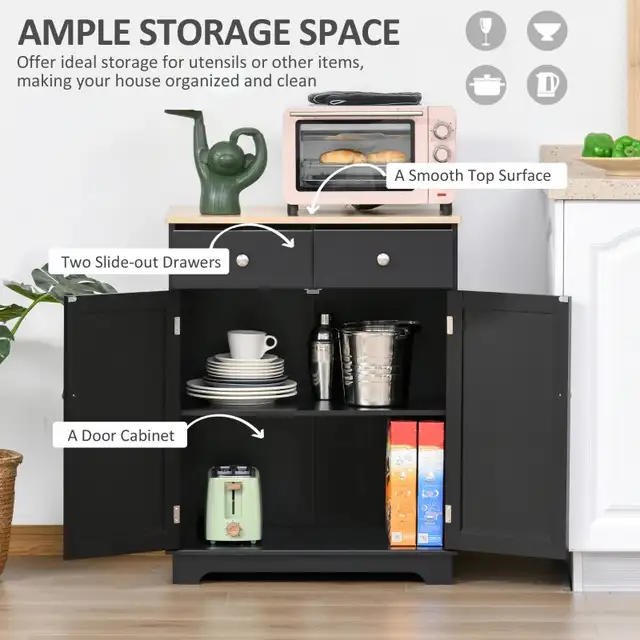 Kitchen Storage Cabinet, Sideboard Buffet Cabinet with Solid Woo in Hutches & Display Cabinets in Markham / York Region - Image 5