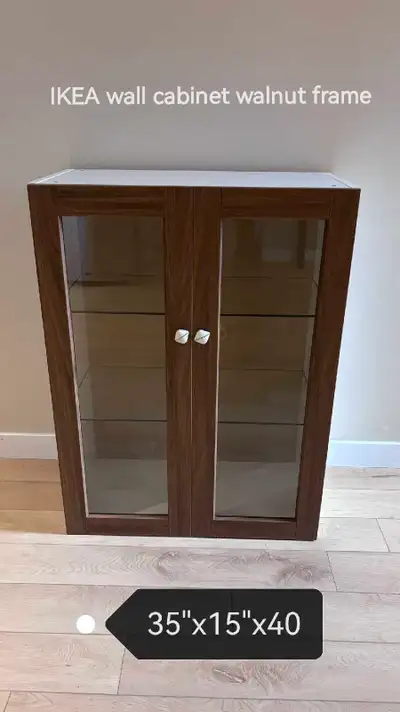 IKEA Wall Cabinet with Walnut Frame, View more