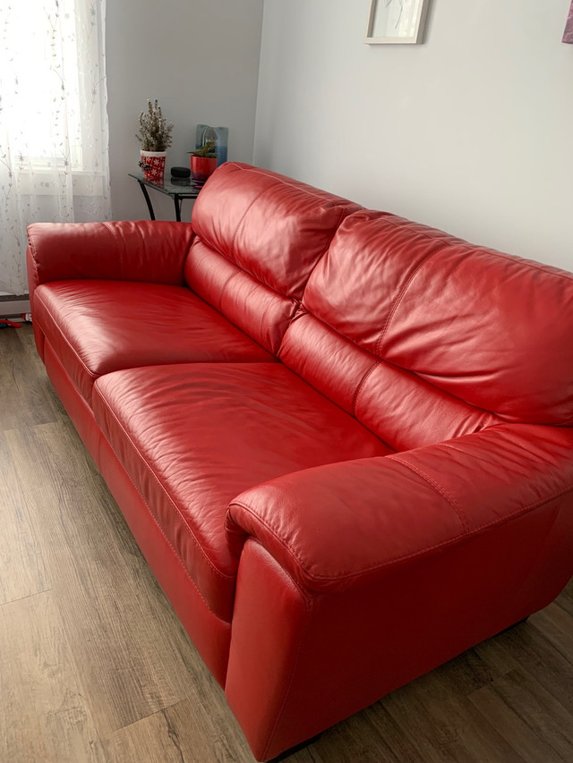 Beautiful red leather couch and love seat  in Couches & Futons in St. John's