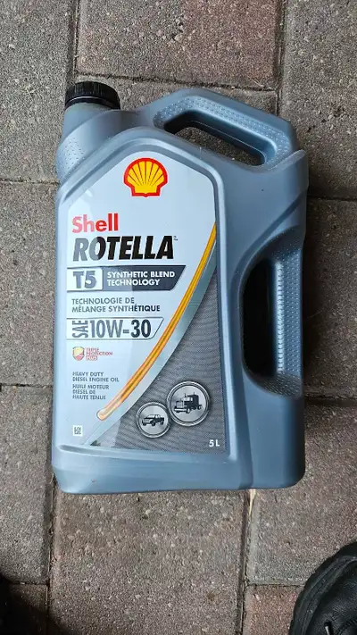Up for sale 4 sealed jugs of rotella T5 diesel engine oil ( 35 $/jug) and 3 open/ new jugs ( 30 $/ j...