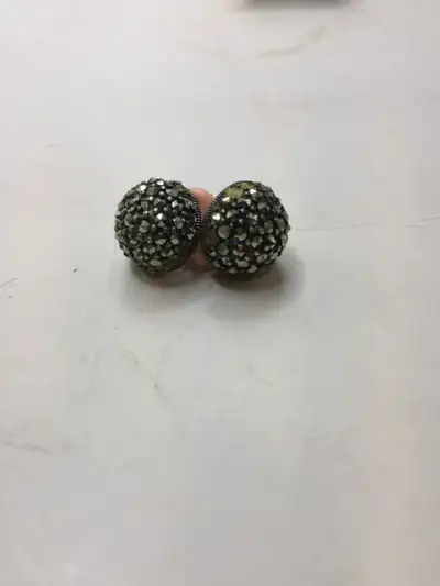 Gold Pink Tourmaline Floral Stud Earrings - Estate Sale (SE- 63), View more