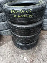 P185-60-15 FIRESTONE 4 TIRES IN GOOD USED CONDITION; ONLY $